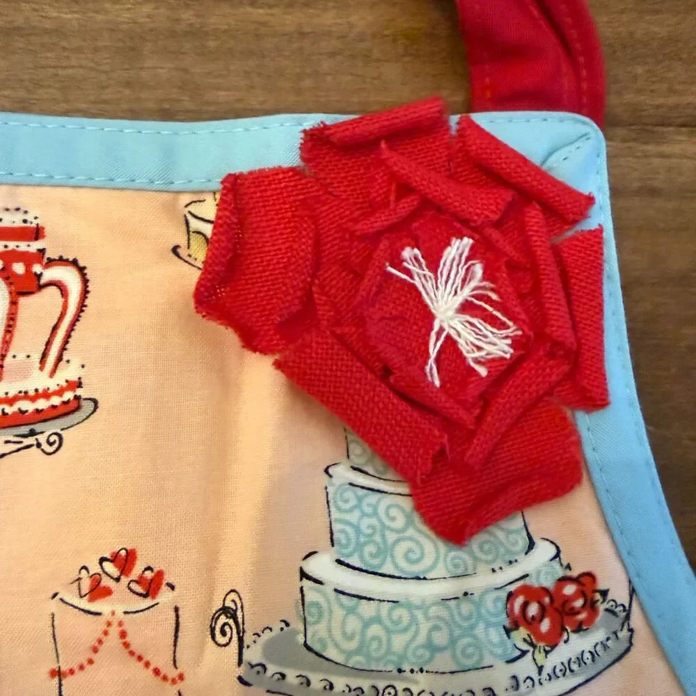 NWT Saucy-Wear Pink & Red Cake Apron Child's One Size